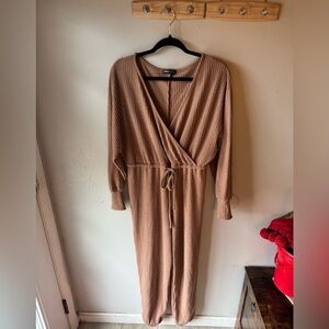 SHEIN Tan Ribbed Jumpsuit